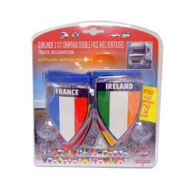 GUIRLANDE DRAPEAUX 2 X 17 AVEC VENTOUSES