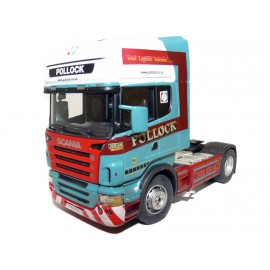 TRACTEUR CARARAMA SCANIA BLEU ET BLANC 1/50
