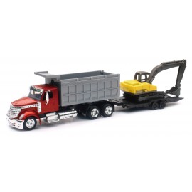 CAMION 1/43° INTERNATIONAL LONESTAR BENNE AVEC BULLDOZER