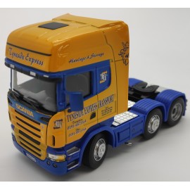 TRACTEUR CARARAMA SCANIA JAUNE ET BLEU 1/50