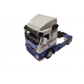 TRACTEUR CARARAMA VOLVO BLEU BLANC ET JAUNE 1/50°