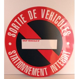 DISQUE STATIONNEMENT INTERDIT SORTIE DE VEHICULES