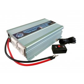 CONVERTISSEUR DE TENSION 12/220V -1200W 2 PRISES SECTEUR+TELECOMMANDE
