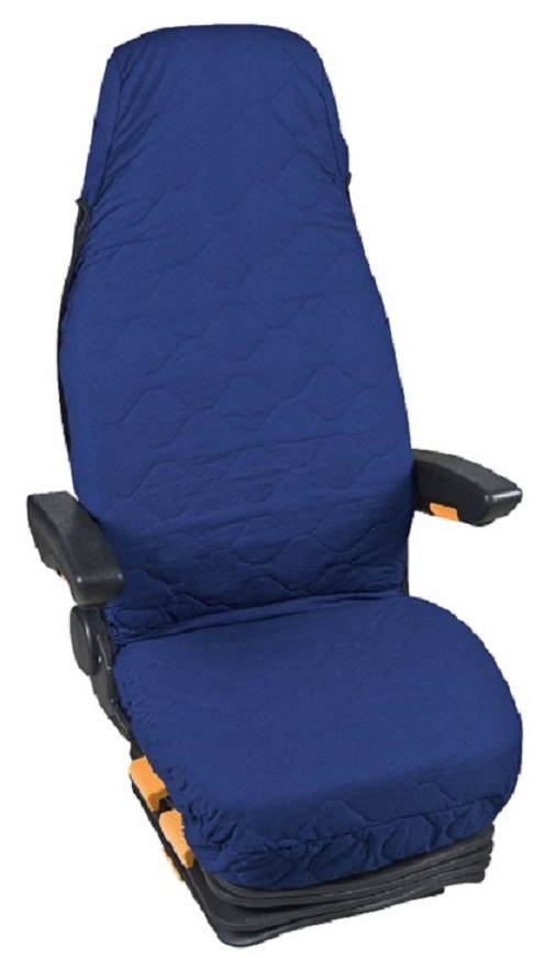 Housse universelle pour si&egrave;ge de camion en coton matelasse bleu