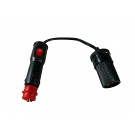 PRISE AC DOUBLE EMBOUT AVEC INTERRUPTEUR + FICHE FEMELLE 12/24V - 8A
