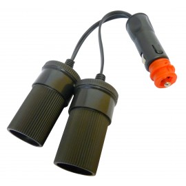 PRISE AC 2 EMBOUTS + 2 PRISES FEMELLES 12/24V, 8A