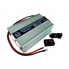 CONVERTISSEUR DE TENSION 24/220V -1200W 2 PRISES SECTEUR+TELECOMMANDE