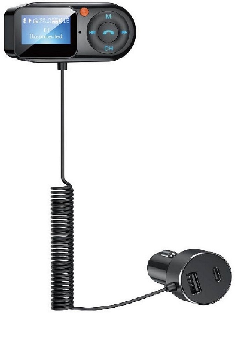 Kit main libre Bluetooth 12V / 24V&#160; avec Ecran et Micro deporte et transmetteur FM