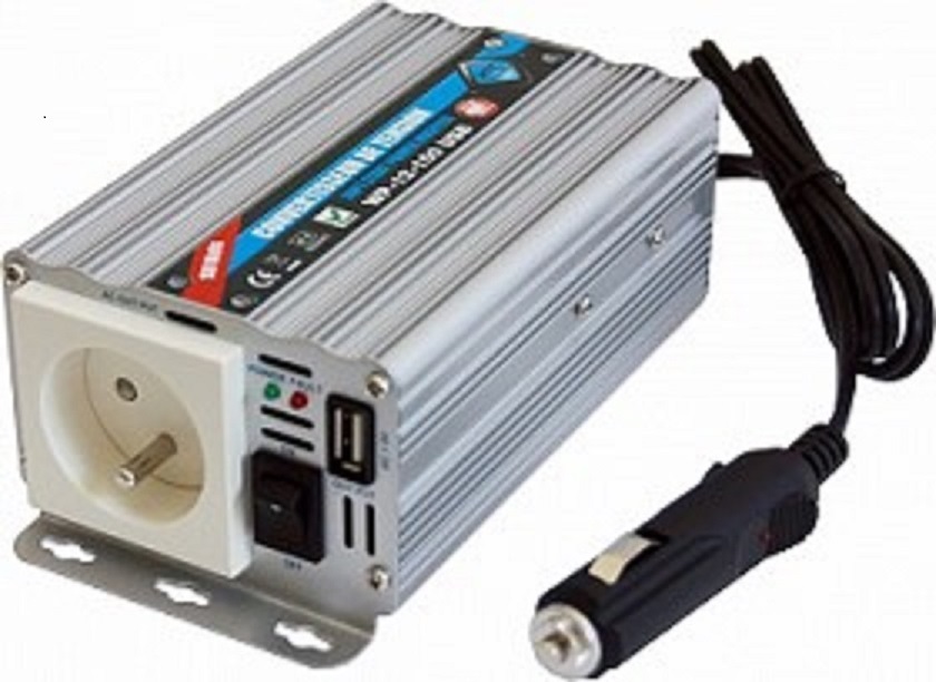 Convertisseur de tension 12V / 220V&#160; 150W avec prise USB-A&#160; 2A