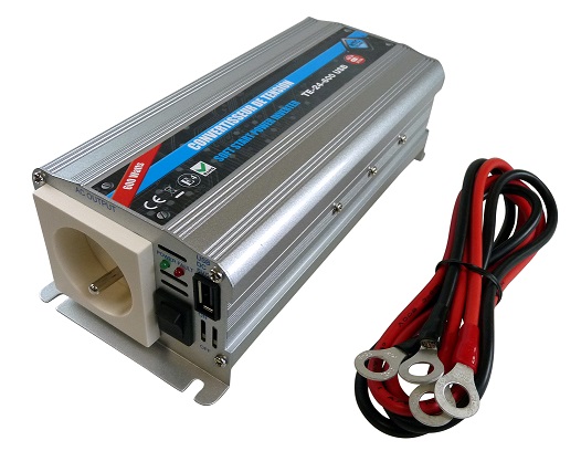 Convertisseur de tension 24V / 220V 600w avec prise USB 2A