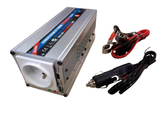 CONVERTISSEUR 12/24V AUTO 220V 350W AVEC PRISES USB-A &amp; USB-C PD30W