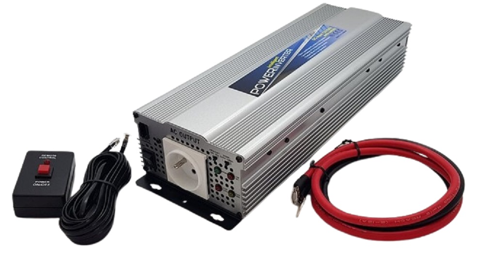 Convertisseur 12V / 24V automatique vers 230V 1200W prise USB 2.1A avec telecommande