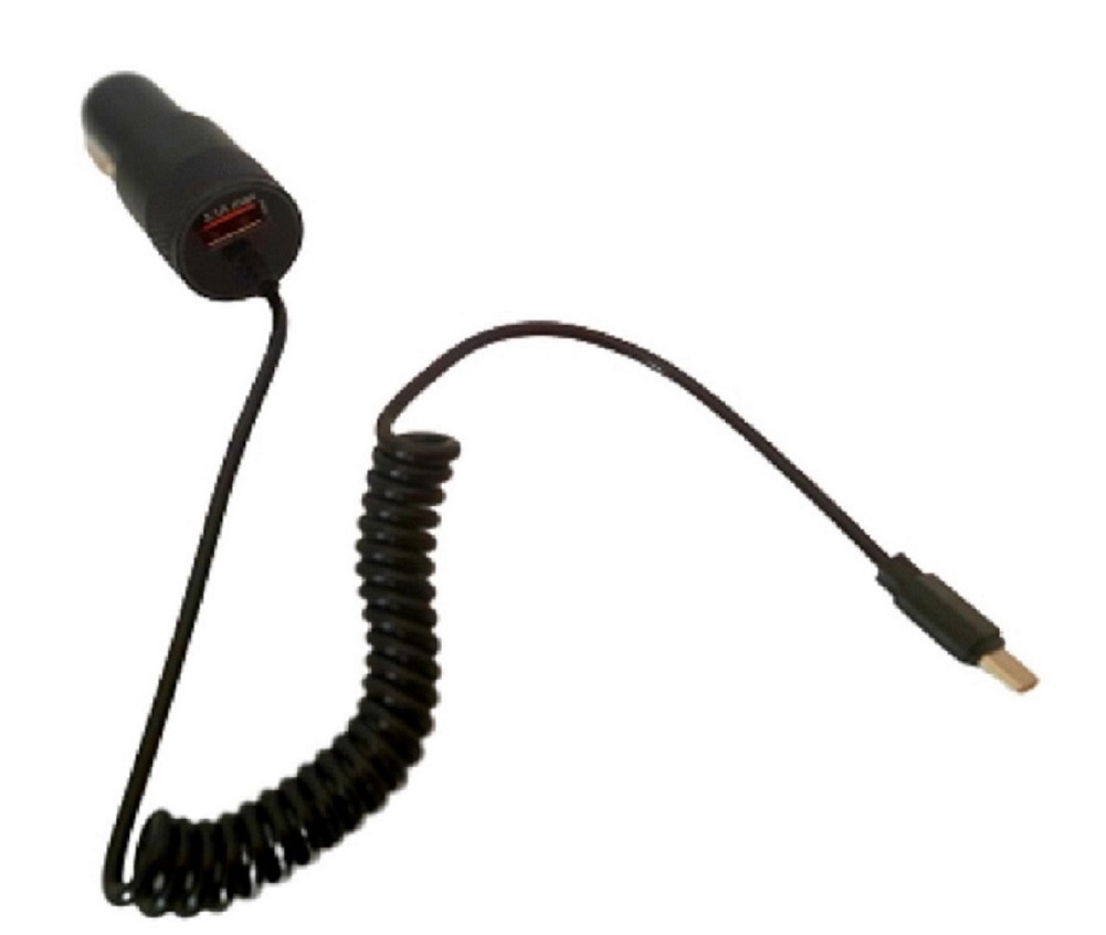 Chargeur allume cigare 12V / 24V&#160; Lightning + USB A 3.1A&#160; suppl&eacute;mentaire avec c&#226;ble spirale 1m