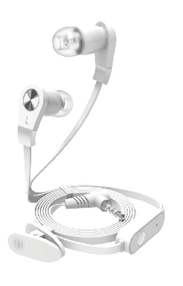 Ecouteurs pour smartphone ou tablette avec micro + c&#226;ble 1.2m blanc