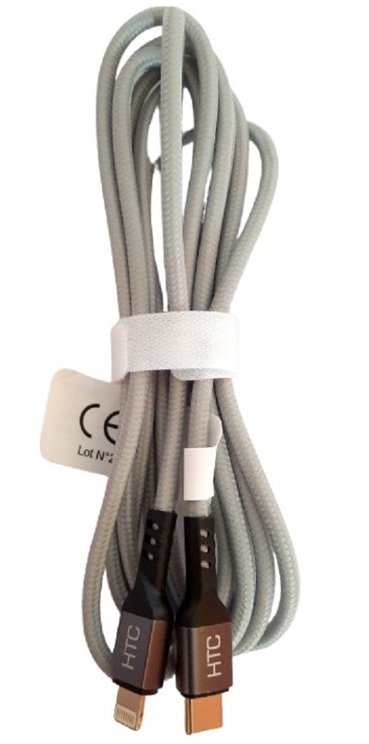 C&#226;ble de charge et donn&eacute;es tress&eacute; USB-C vers Lightning 5A