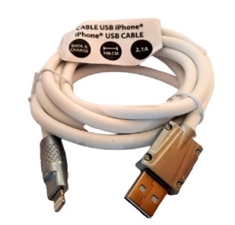 C&#226;ble de charge et donn&eacute;es USB-A vers Lightning 2.1A 