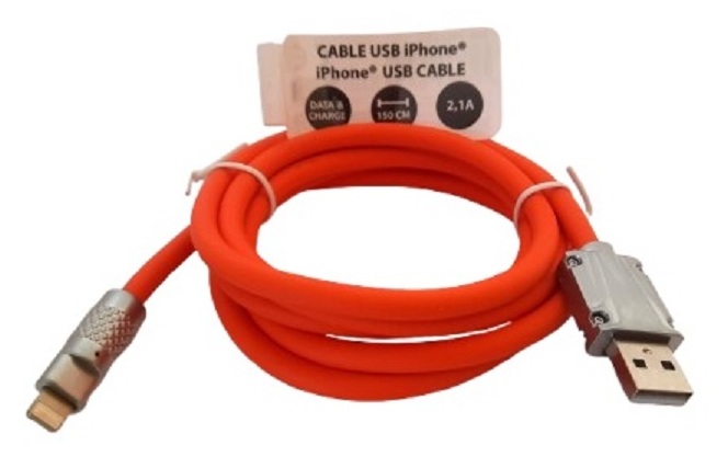 C&#226;ble de charge et donn&eacute;es USB-A vers Lightning 2.1A 