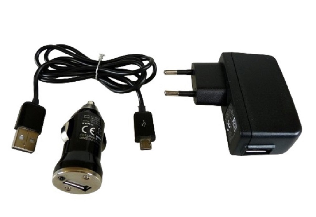 Kit chargeur Micro USB prise secteur et prise allume cigare avec c&#226;ble 1M