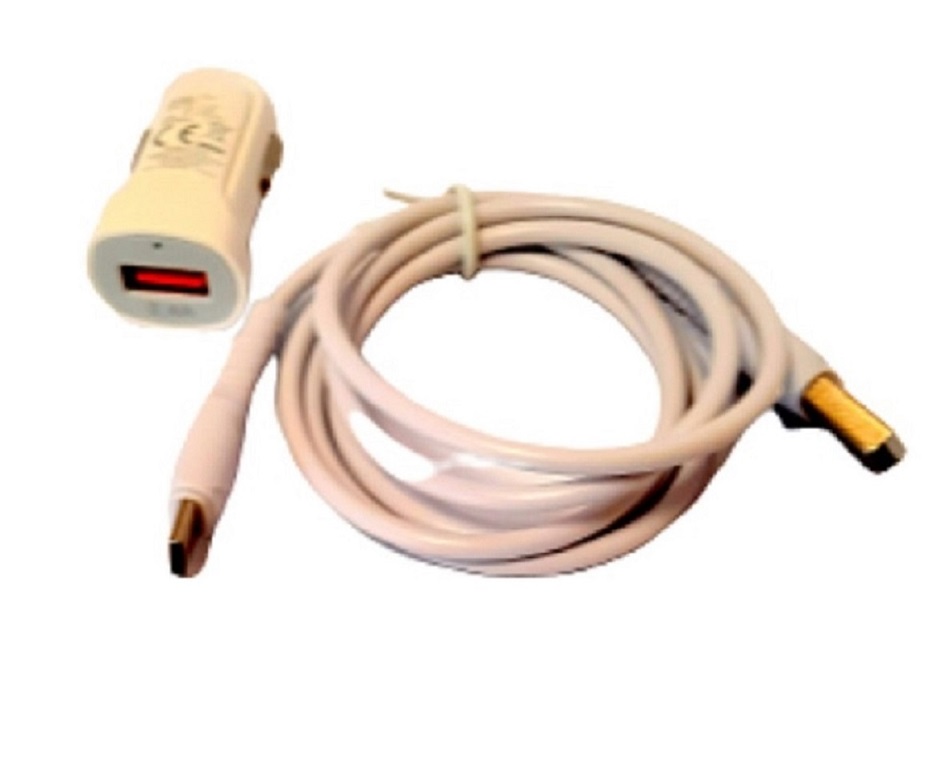 Chargeur allume cigare 12V / 24V USB A&#160; 2.4 A&#160; avec c&#226;ble USB C 1 metre