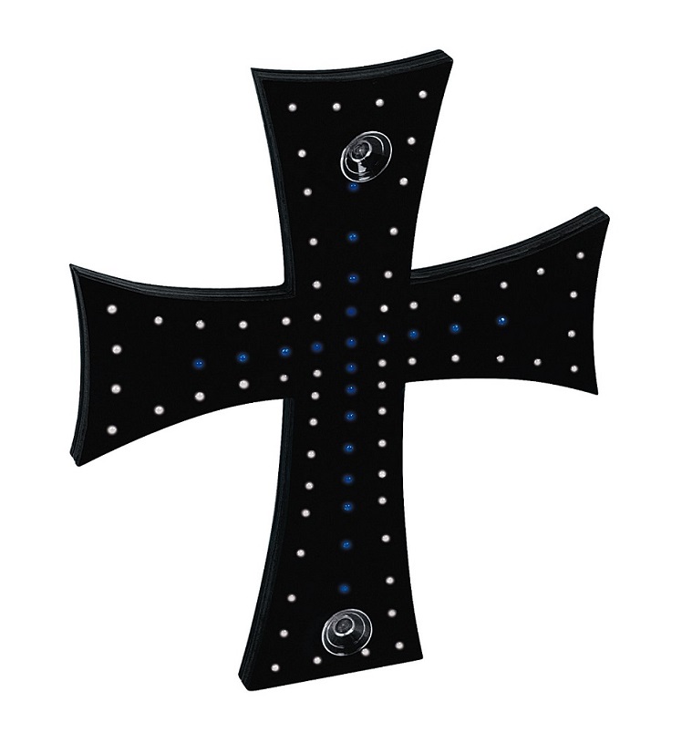 Croix 81 LED bleue/blanche 24V