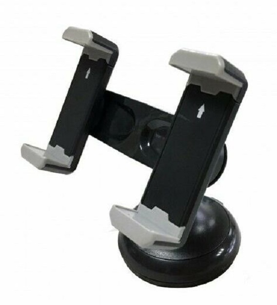 Porte 2 téléphones rotatifs orientable 360°fixation ventouse pare brise ou tableau de bord
