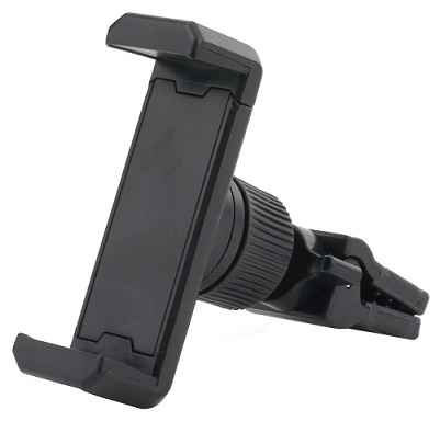 Porte telephone rotatif 360&deg; fixation par pince ajustable sur grille aeration