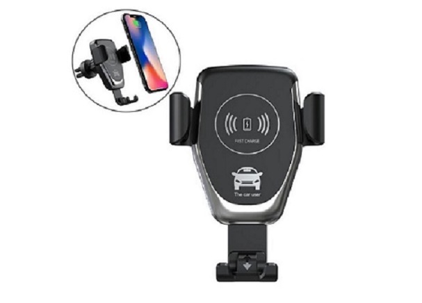 Porte téléphone chargeur sans fil à induction 10 W avec 2 systemes de fixation