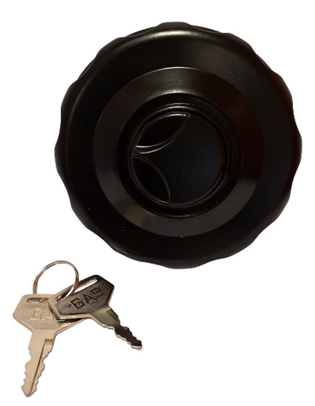 Bouchon de r&eacute;servoir pour Poids Lourd en m&eacute;tal noir diam&egrave;tre 80 mm&#160;livr&eacute; avec deux clefs