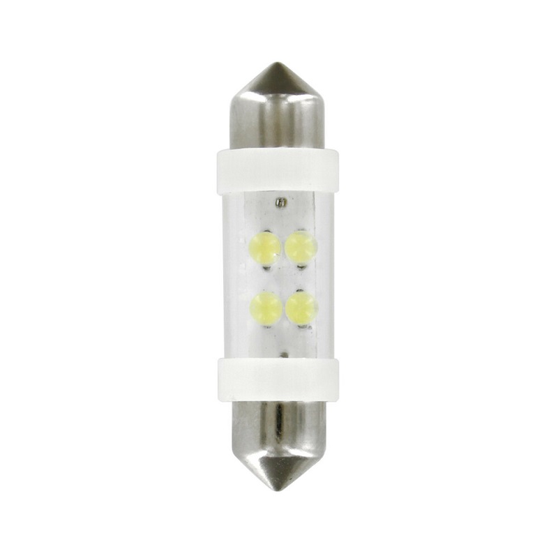 Paire d'ampoules navette  24V 4 LED blanc