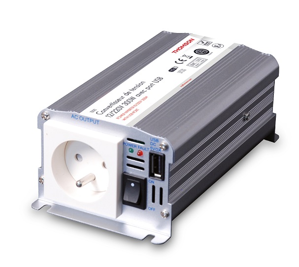 CONVERTISSEUR DE TENSION THOMSON 12V / 220V  300W AVEC PRISE USB-A 2A