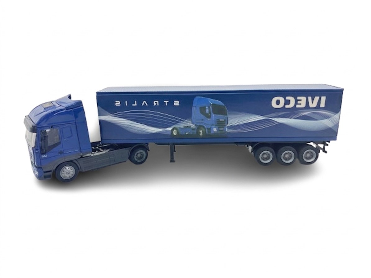 Camion newray 1/43 iveco container 40' bleu