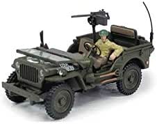 Jeep Willys Cararama Echelle 1/43 avec pilote et mitrailleuse