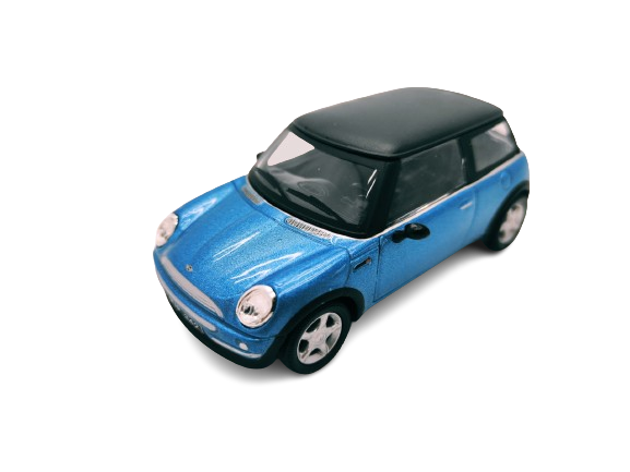 MINI COOPER CARARAMA 1/43&egrave;me bleue et toit noir