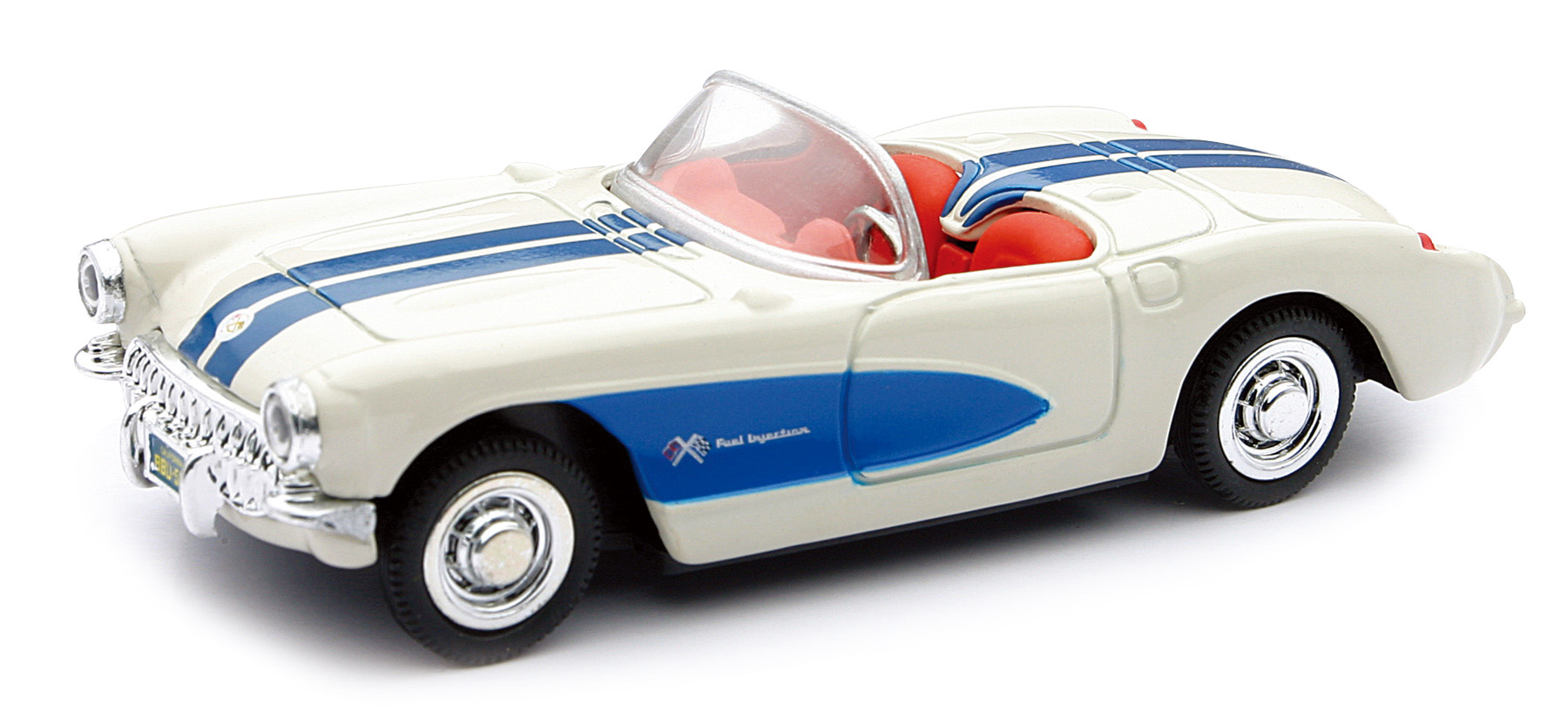 Voiture americaine Chevrolet Corvette 1957 blanche 1/43&egrave;me