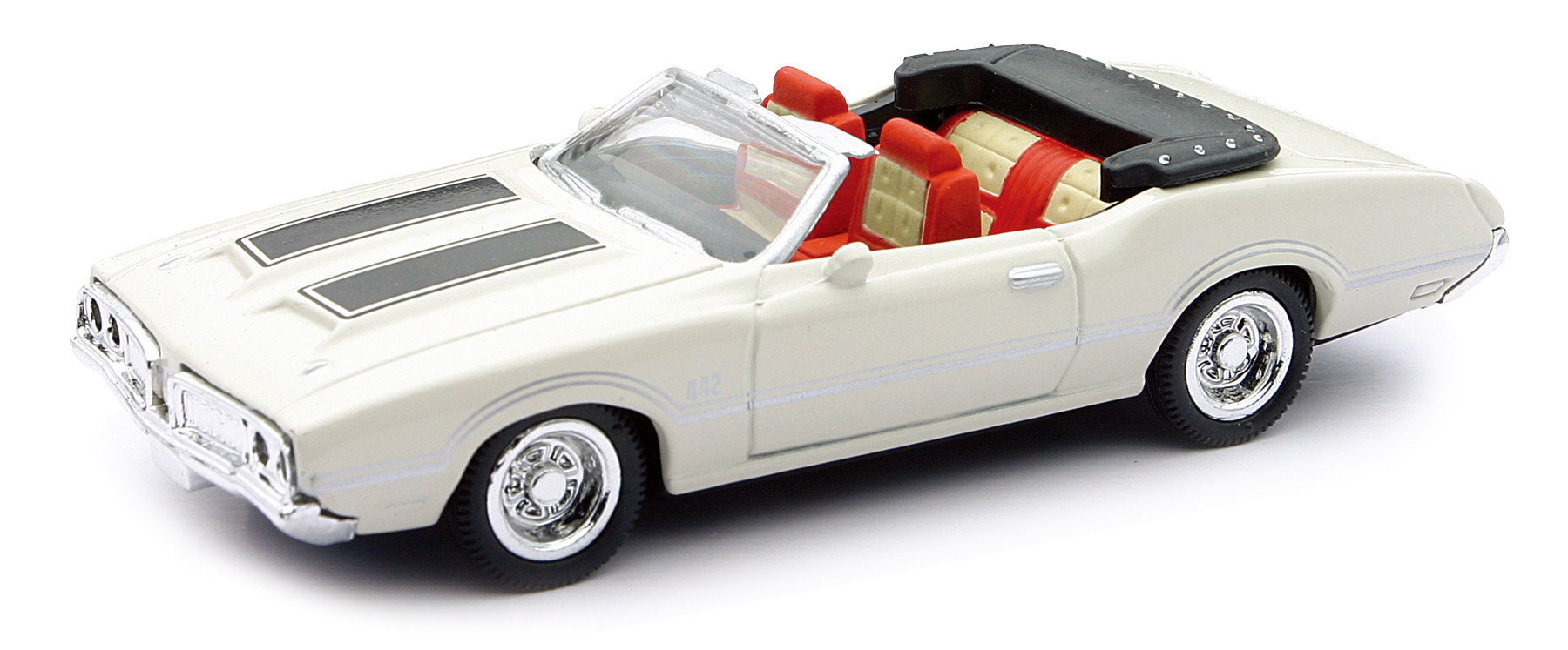 Voiture americaine Oldsmobile 442 W-30 1970&#160; blanche et noire 1/43&egrave;me