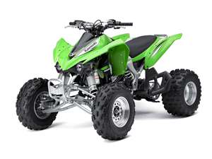 Quad Kawasaki KFX 450R vert &agrave; l &eacute;chelle 1/12&egrave;me.