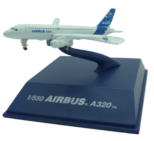 Avion Airbus A320 metal 1/550&egrave;me sur socle